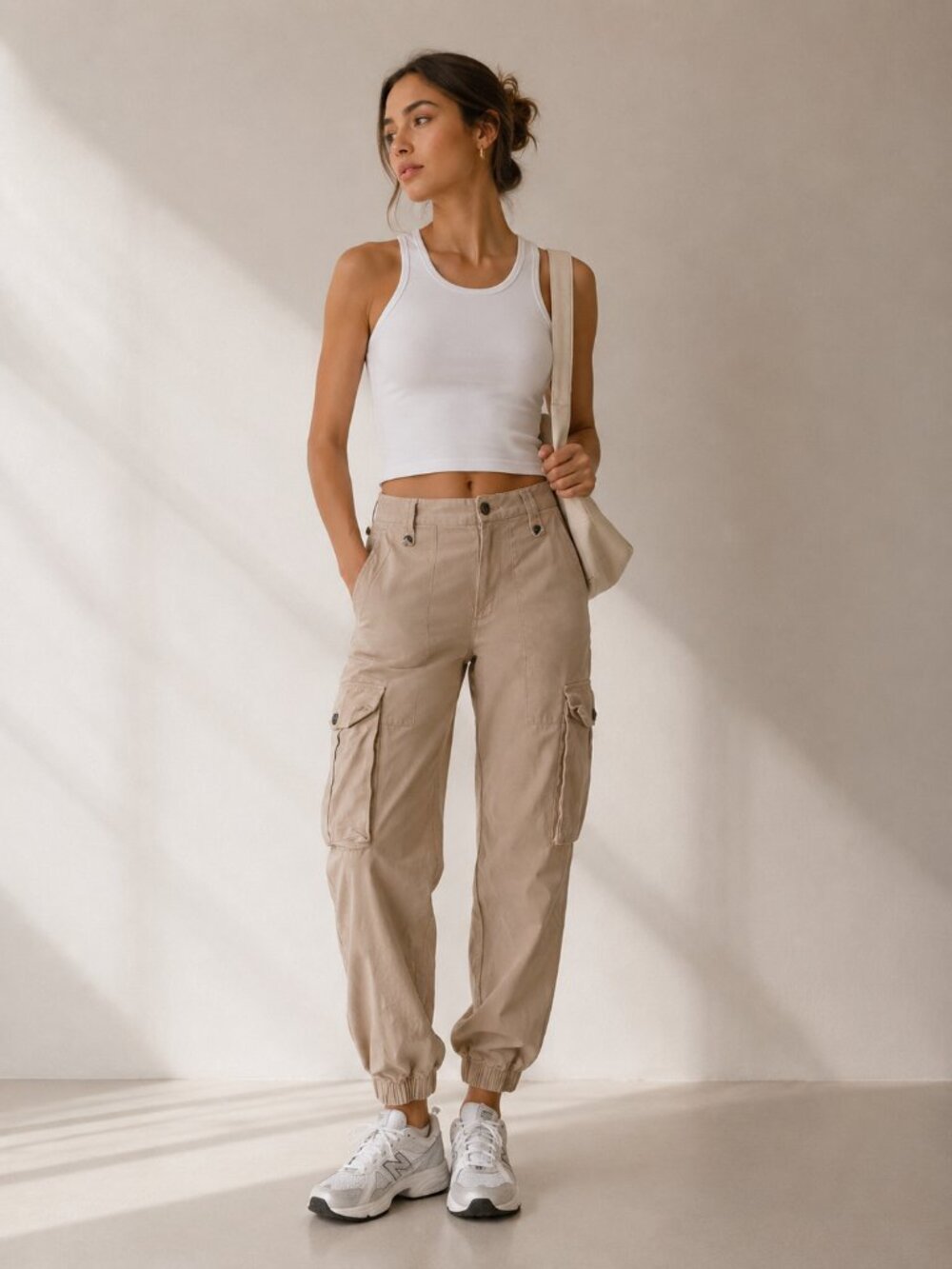 Zadig & Voltaire Beige Cargo Jogger Pants Size EU 36 | Utility Chic
